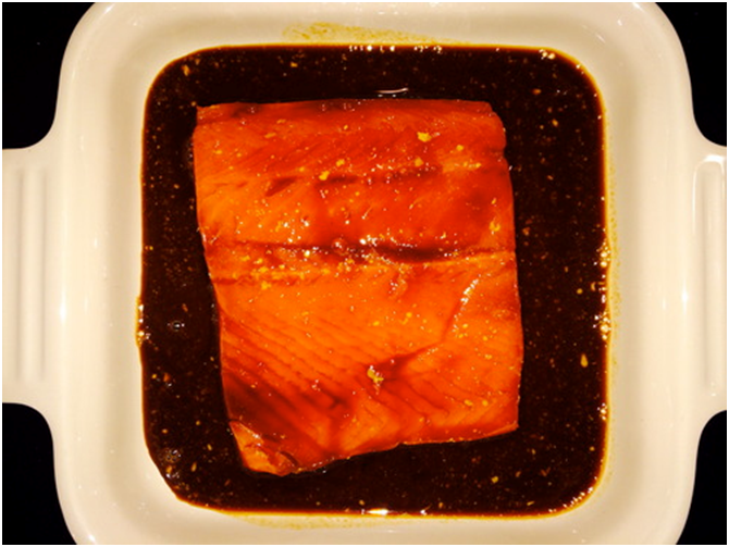 Soy Glazed Salmon with Greens and Shiitake Mushrooms